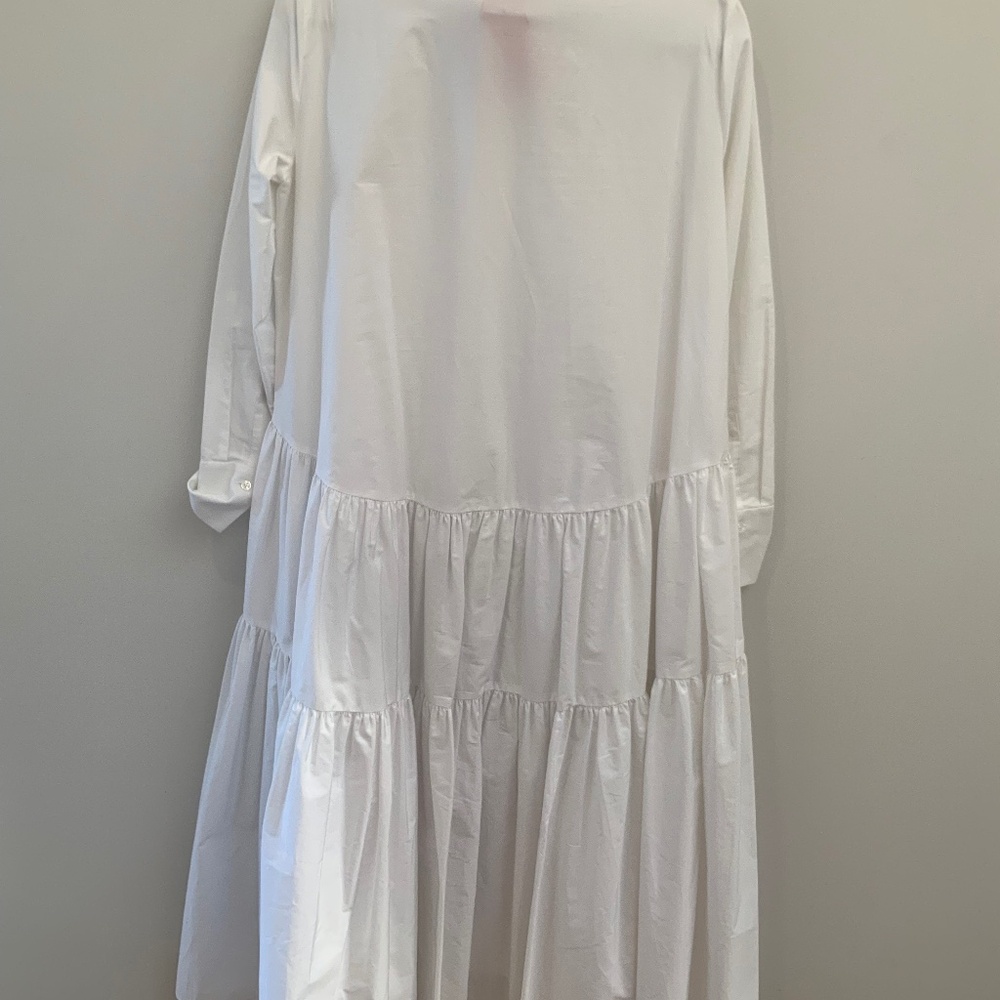 Carolina Herrera white tiered high low shirt dress with tags